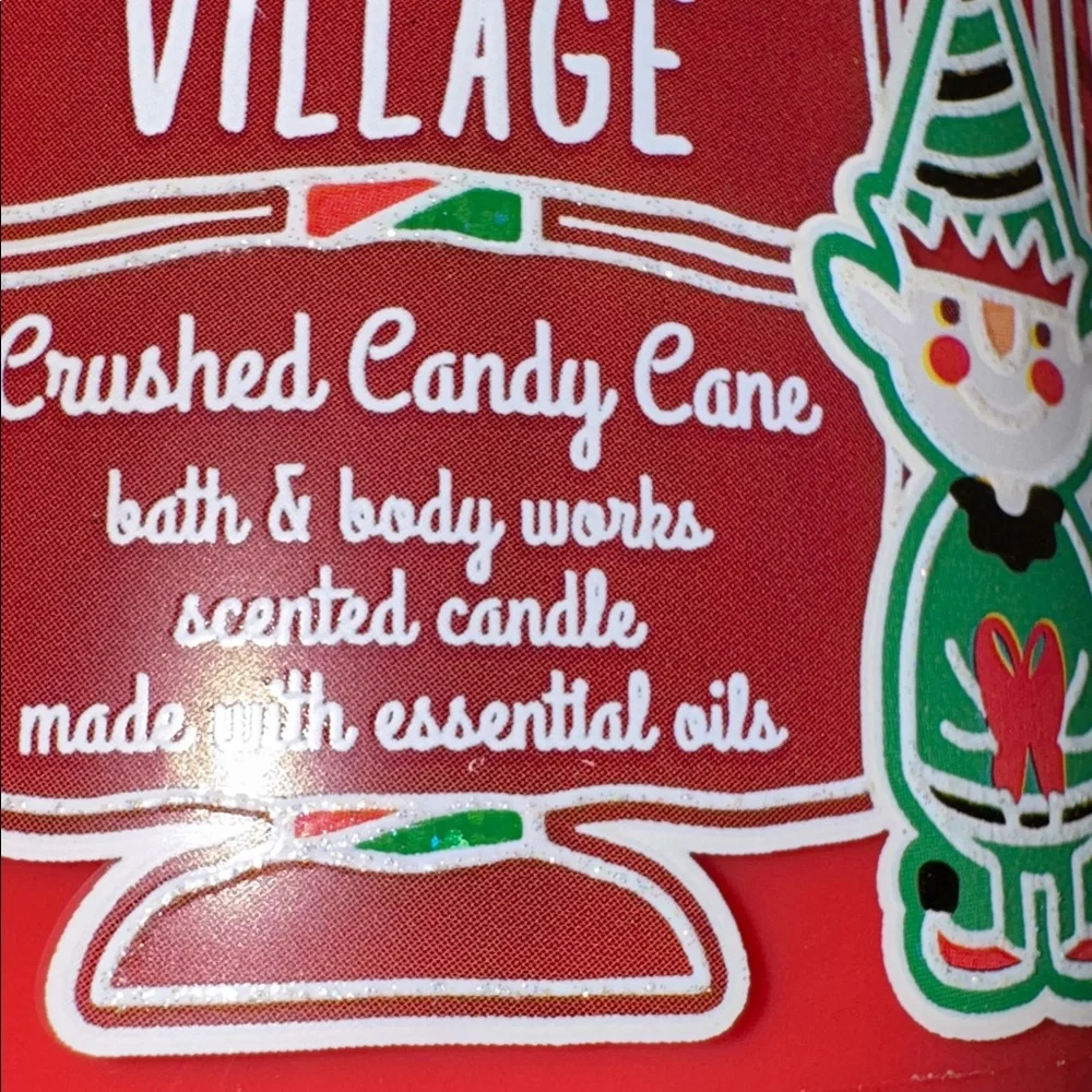 Bath & Body Works Elf Village Candle 3 wick crushed candy cane 14.5 ounce NEW